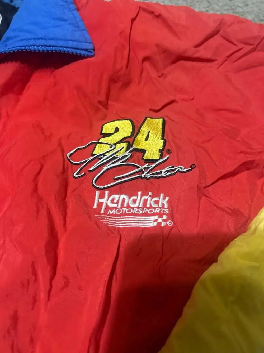 Vintage 90s Jeff Gordon #24 Hendrick Motorsports NASCAR Colorblock Racing Jacket - Picture 2 of 4